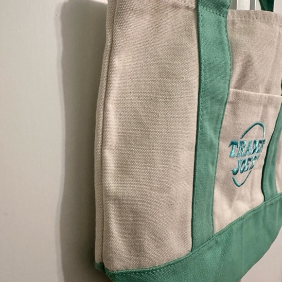 Trader Joe's Mini Canvas Tote Bag Pastel Mint Green - 2026 Limited Edition - Picture 7 of 9